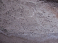 Chalked petroglyph at Thousand Hills State Park